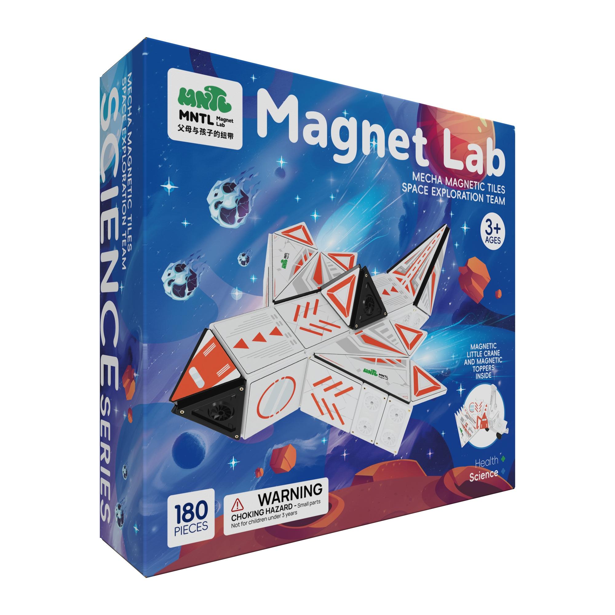 180 Pieces Mecha Magnetic Building Tiles-Space Exploration Team