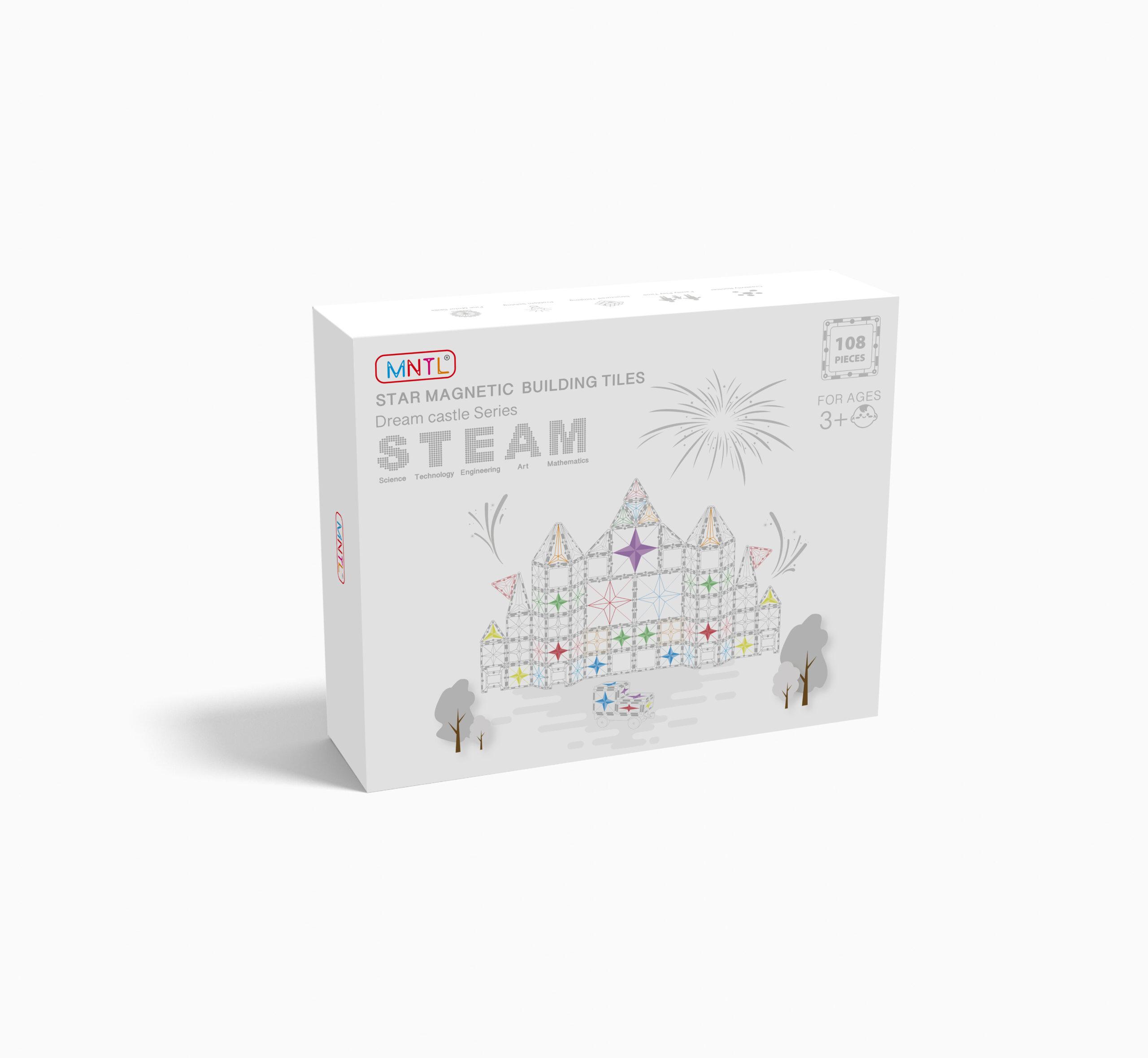 108 Pieces Star Magnetic Tiles Toy Set (Classic)