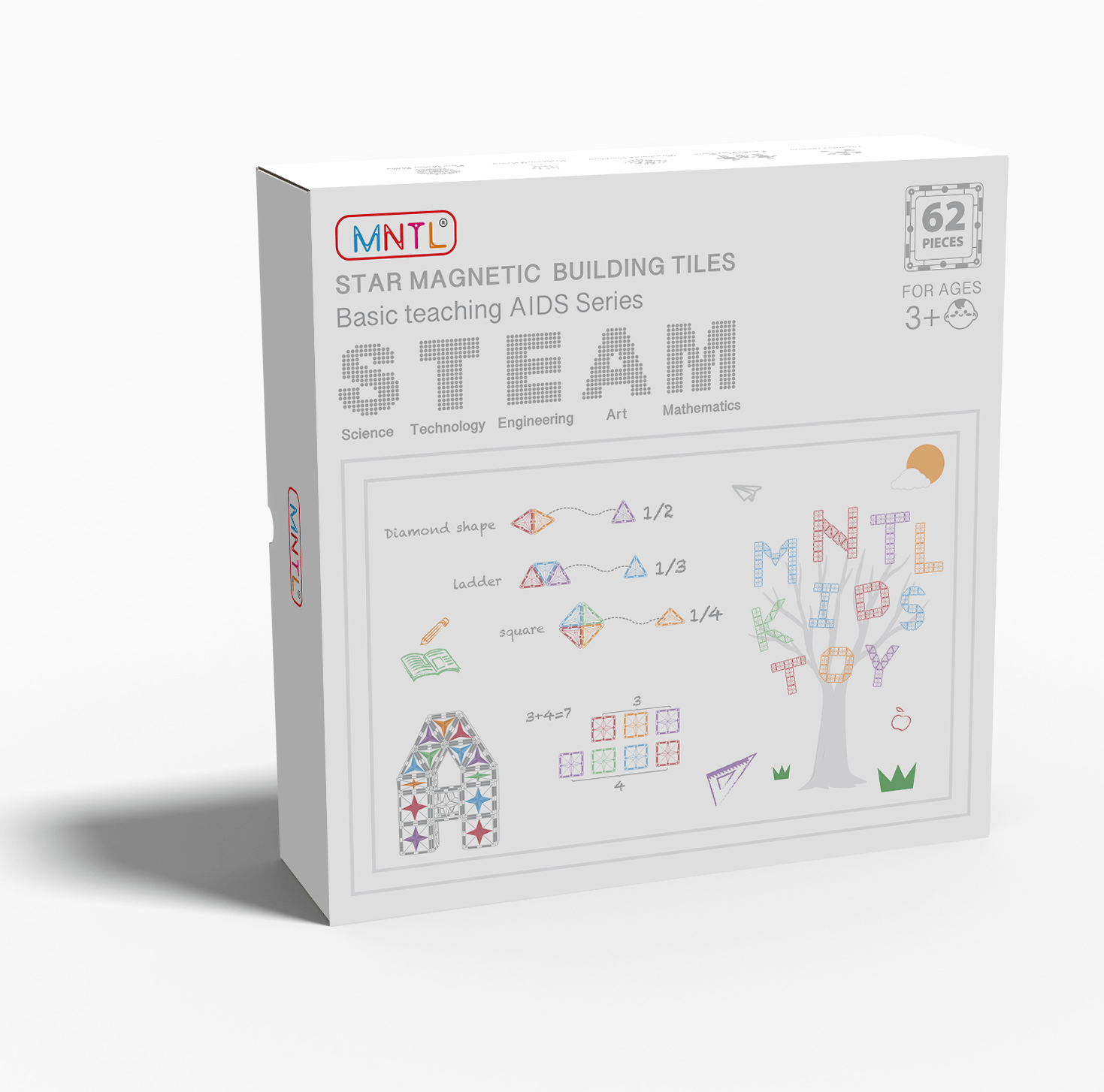 62 Pieces Star Magnet Tile Toy Set (Classic)